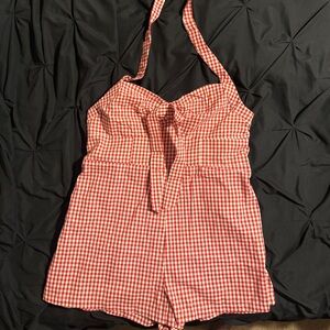 Red Gingham Romper